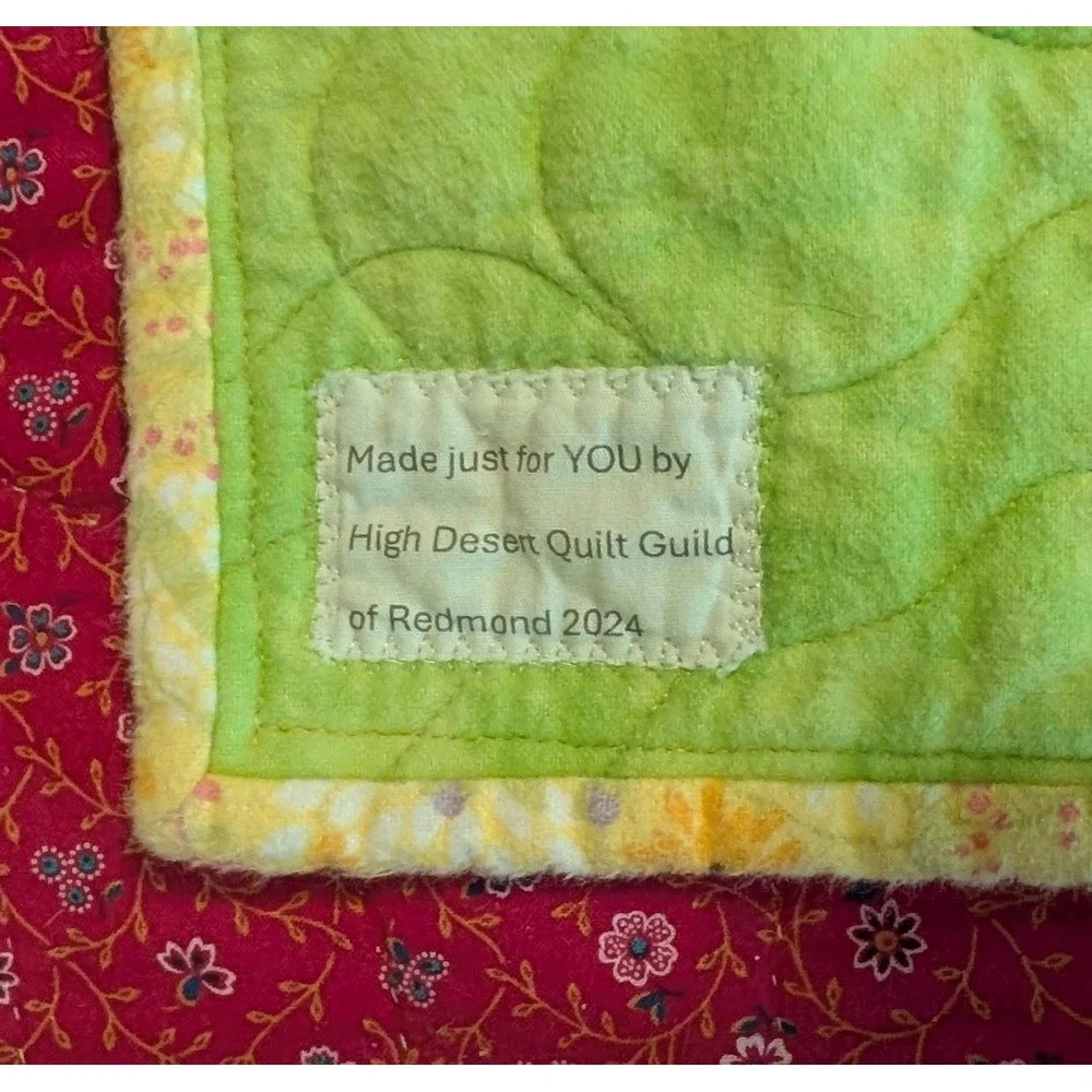 Handmade Patchwork Quilt Triangle Butterfly 42x37 High Desert Quilt Guild Green